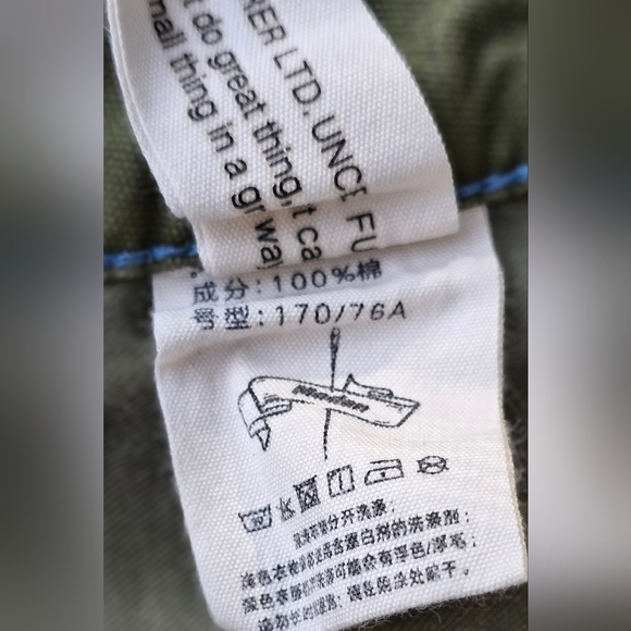 Uncle Fu dark green khaki utility pants. Straight loose leg. 30 waist. - Picture 9 of 14